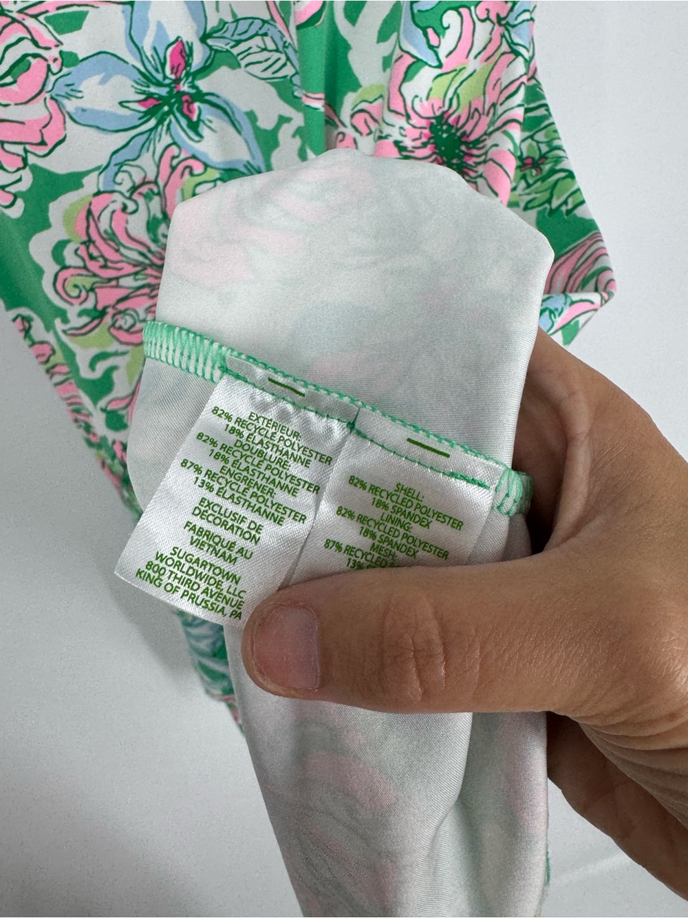 Lilly Pulitzer UPF50+ Lluxletic Dania Dress Green Floral Sleeveless Resort Sz L - Picture 9 of 14